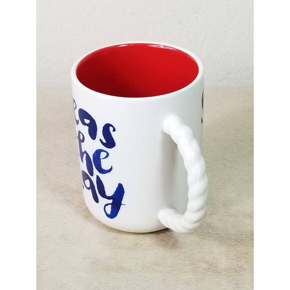 Hallmark Coffee Mug Tea Cup 4 1/2" Seas The Day 12oz White Red Vintage - Picture 9 of 14